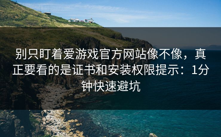 别只盯着爱游戏官方网站像不像,真正要看的是证书和安装权限提示:1分钟快速避坑