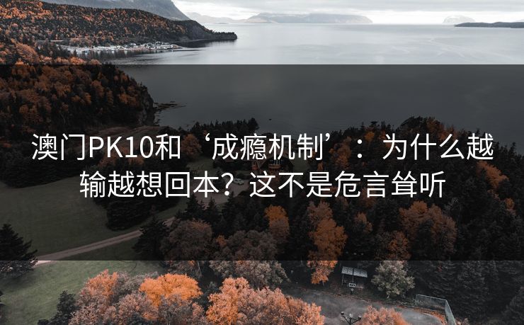 澳门PK10和‘成瘾机制’:为什么越输越想回本?这不是危言耸听